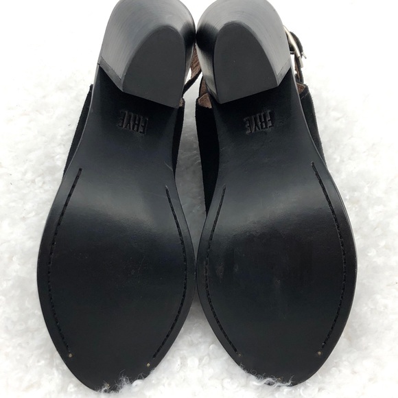 Frye “Courtney Sling” Suede Peeptoe Shootie Bootie - Picture 7 of 8